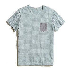 NEW MARINE LAYER CAMBRIA POCKET STRIPED T-SHIRT